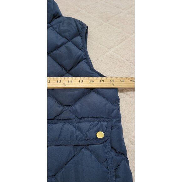 Woolrich Women's Navy Blue Full Zip Quilted Vest Duck Down Feather Filled Size S - Picture 7 of 9